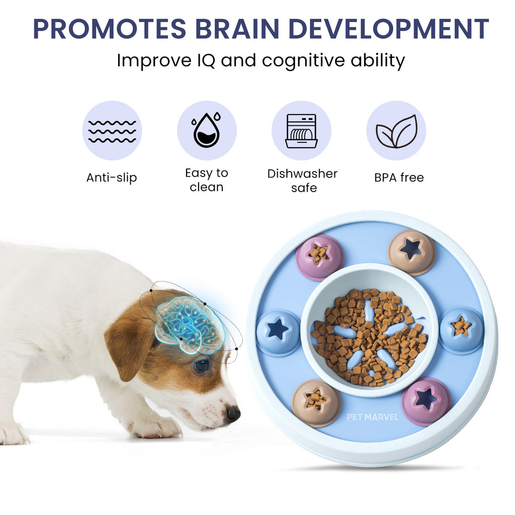 PETMARVEL Interactive Puzzle Game Dog Toy – Level 1-3, Slow Feeder & IQ Trainer for Dogs