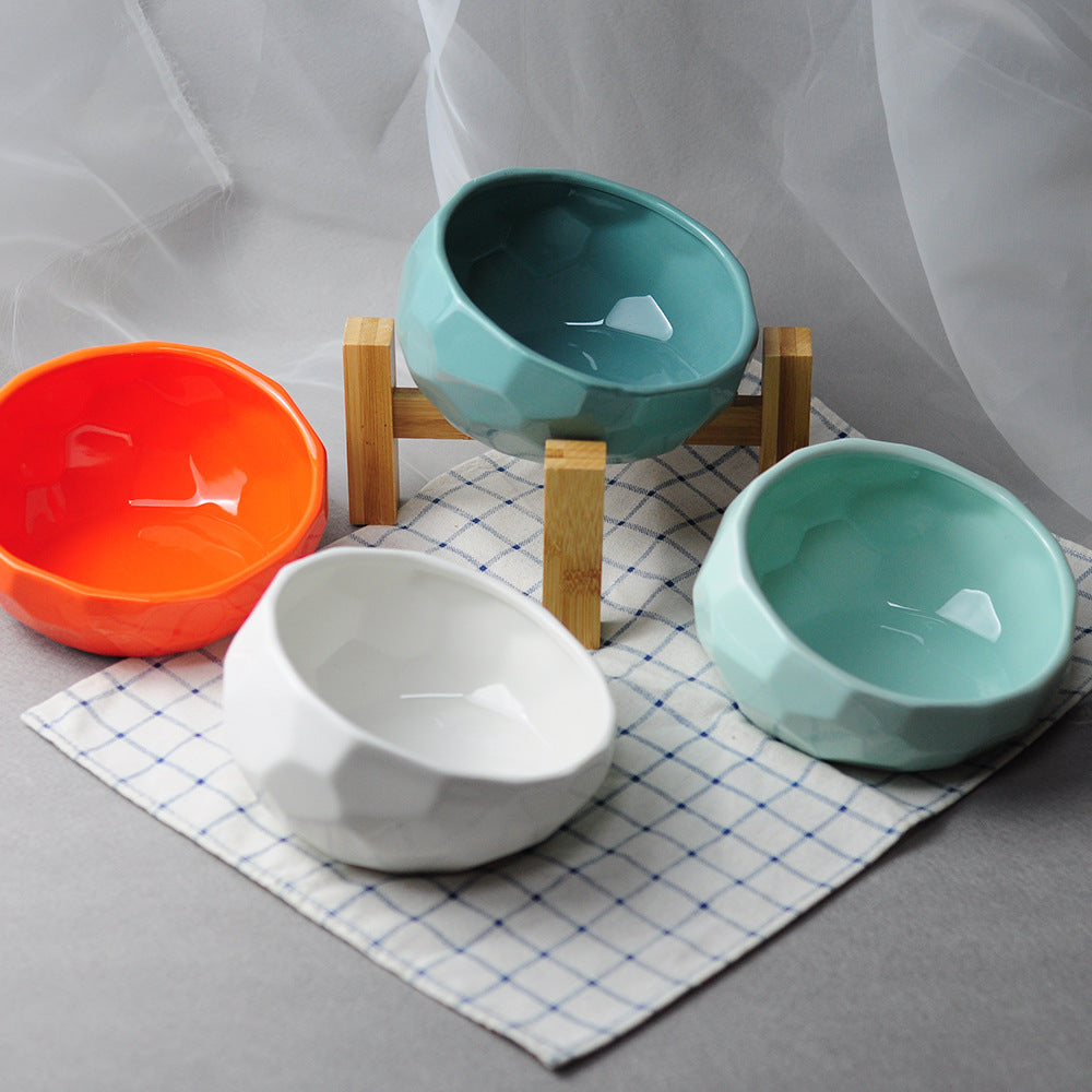 "Alba" Stoneware Bowl – Handmade Elevated Pet Dish + Adjustable Base (4 Colors)