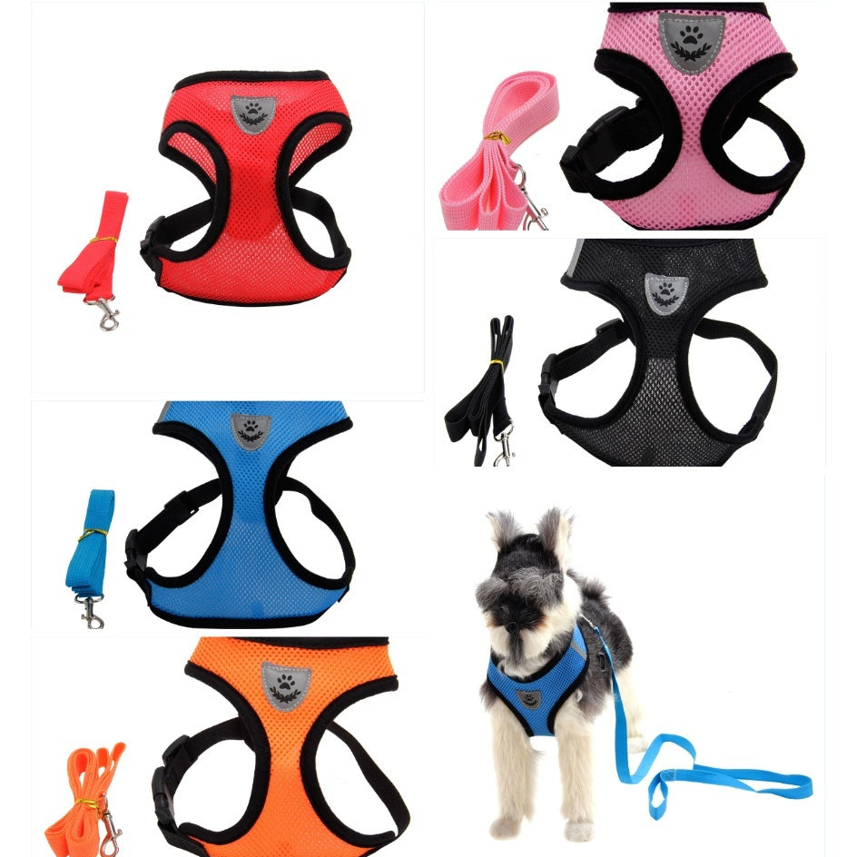 Fashionable Multi-color Dog Harness – Adjustable Soft Vest