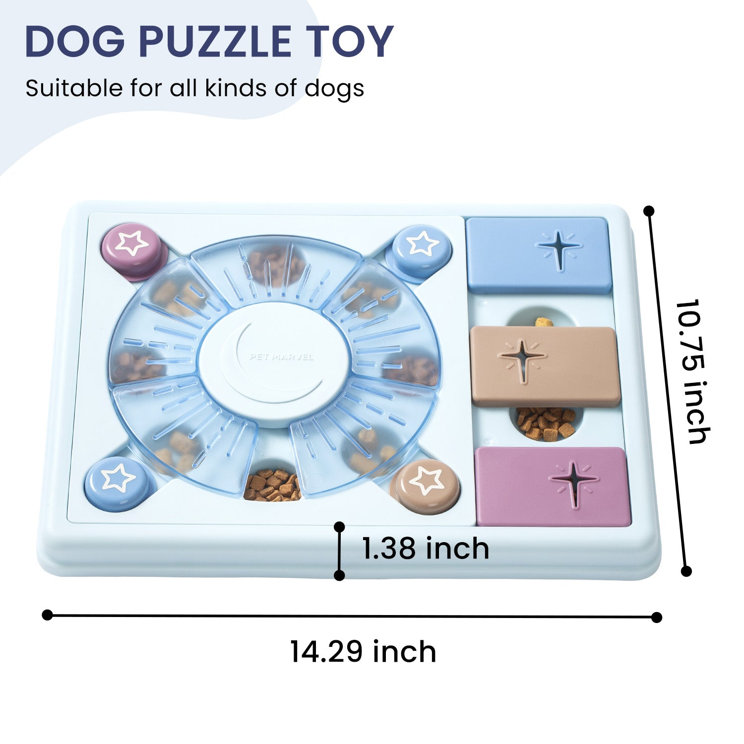 PETMARVEL Interactive Puzzle Game Dog Toy – Level 1-3, Slow Feeder & IQ Trainer for Dogs